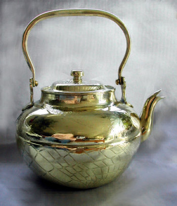 Elegant Antique Brass Tea Pot