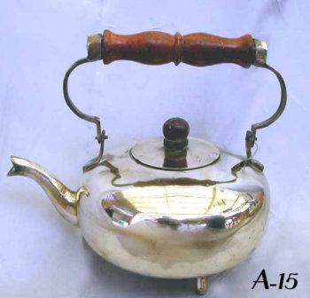 Brass Teapot with Wooden Handle