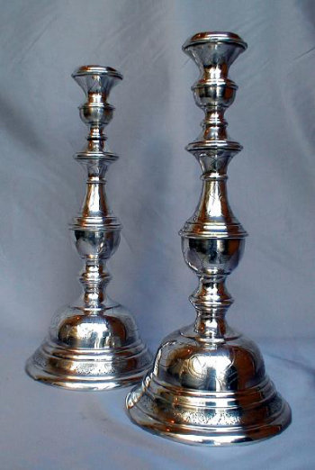 Silver Plated Austro Hungarian Sabbath Candlesticks