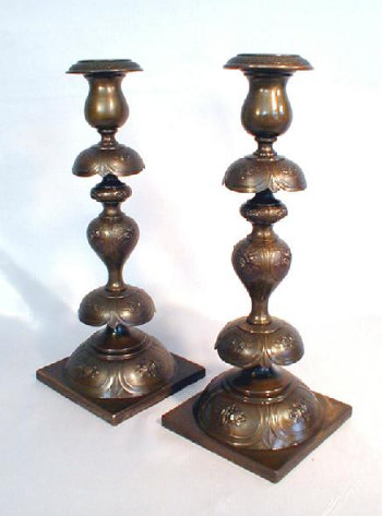 Classic Polish Petticoat Style Sabbath Candlesticks