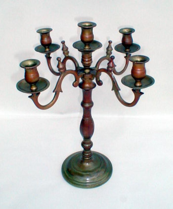 Early 19th Century Russian Five Light Sabbath Candelabrum