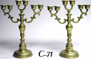 Pair of Brass Candelabra