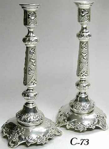 Silvered Sabbath Candlesticks