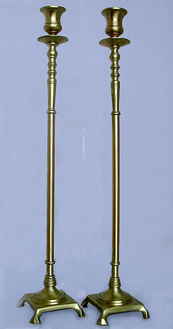 Tall Brass Sabbath Candlesticks
