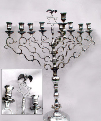 Grand Antique Polish Chanukah Menorah