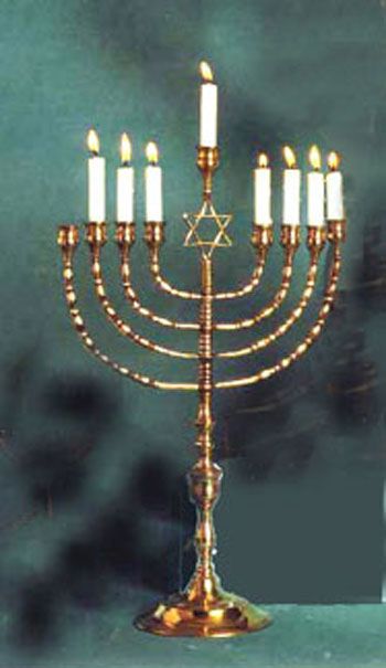 Antique Synagogue Chanukah Menorah