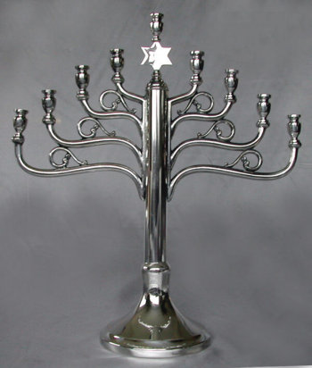 Art Nouveaux Silvered Menorah