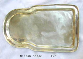 Mirhab Shaped Antique Brass Samovar Tray