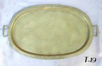 Antique Oval Samovar Tray with Handles