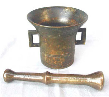 Massive Heavyweight Bronze Mortar & Pestle