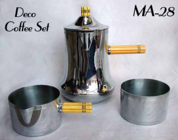 Art Deco 3 Piece Chrome Coffee Set