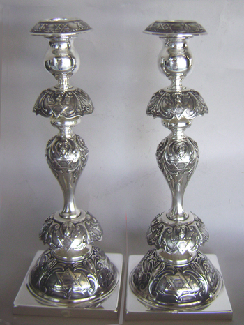 Rare Shabbos Candlesticks with Star of David