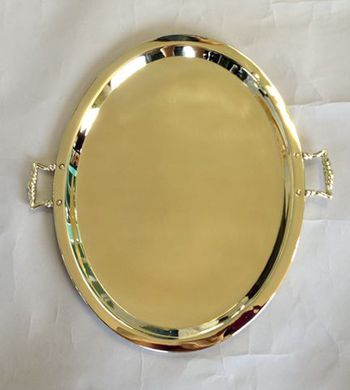 Oval Antique Rusian Samovar Tray with Handles