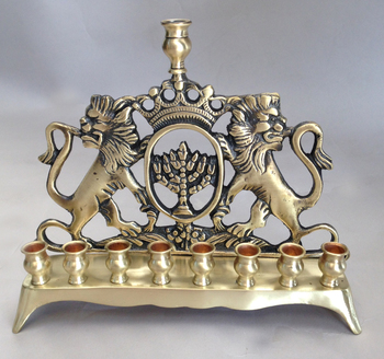 Antique Lion Menorah