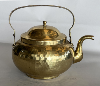 Hand Plannished Brass Samovar Teapot