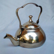 Diminutive Cast Brass Samovar Tea Pot with Trefoil Handle