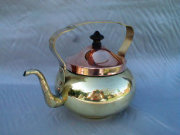 Beautiful Gold Brass Samovar Tea Pot with Copper Lid