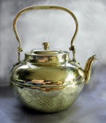 Elegant Antique Brass Tea Pot