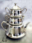 Silvered antique Stacking Samovar Tea Set
