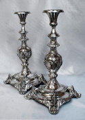 German Silver Plated Sabbath Candlesticks