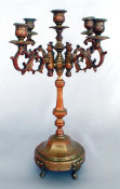 19th Century 5 Light Sabbath Candelabra