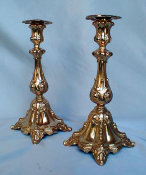 24 Karat Gilt Polish Sabbath Candlesticks