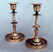 Pair of Rare Russian Bronze Sabbath Candlesticks