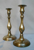Polish Cast Yellow Brass Sabbath Candlesticks