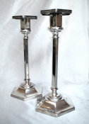 English Silverplated Sabbath Candlesticks