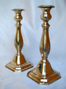 Cast Yellow Brass Sabbath Candlesticks