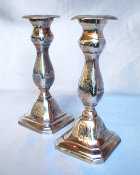Silverplated Diminutive Sabbath Candlesticks