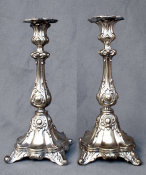 Polish Silver Plated Sabbath Candlesticks