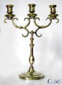 Pair of Graceful 3 Light Polish Sabbath Candelabrum