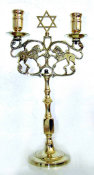 Two Light Candelabrum with Star of David