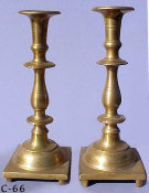 Heavyweight Early 19th Century Brass Sabbath Candlesticks
