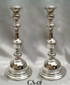 Austro-Hungarian Silver Sabbath Candlesticks