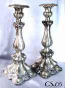 German Silver Sabbath Candlesticks