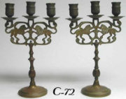 Pair of Sabbath Candelabra with Lions of Judea