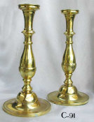 Pair of Brass Sabbath Candlesticks