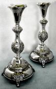 Pair of Beautiful Antique Polish Sabbath Candlesticks