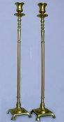 Tall Brass Sabbath Candlesticks
