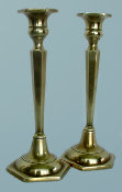 Brass Candlesticks with Faceted Stems