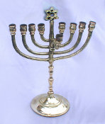 Antique Brass Chanukah Menorah