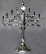 Art Nouveaux Silvered Menorah