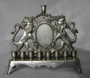 Early 19th Century Heavyweight Cast Brass Chanukah Menorah