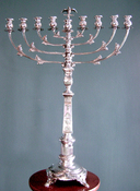 Warsaw 19th Century Silvered Chanukah Menorah