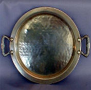 Small Round Hammered Trays with Handles