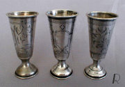 Set of 3 Silver stemmed goblets