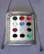 Silvered Torah Shield with Bohemian Glass