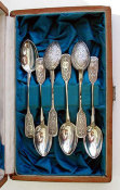Six Matching Antique Russian Silver Spoons